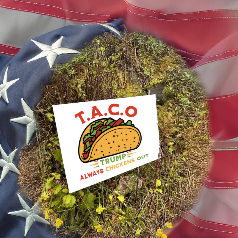 Let's Go Taco Yard Sign - Trump Chickens Out